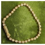 tennis bracelet prong set rhinestones 7"