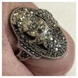 sterling silver  & marcasite navaho ring