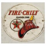cast iron Texaco gasoline fire chief wall ,plaque