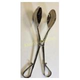 silverplate serving tongs, salads etc