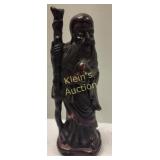 vtg Chinese dark wood carving shou lao