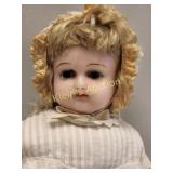 antique poured Wax Doll child sleepy eyes 23"