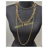 lot of 2 gripoix style & box link necklaces