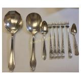antique silverware 9 pcs Oneida, gmco, olive fork