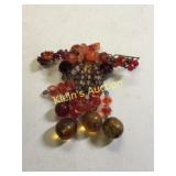 glass beaded brooch 1940