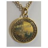 14K yellow gold tested charm & gold filled chain