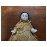 antique german china head doll  4" tall