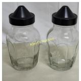 vintage glass sugar  or condiment shakers lot of 2