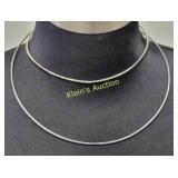 silvertone necklaces collar style vintage 2 pcs