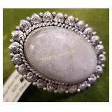 gorgeous rainbow moonstone & german silver ring