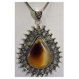 stunning red onyx teardrop set in german silver ne