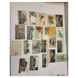 antique vintage lot of 21 cards all variety