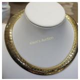Vtg JCM gold vermiel runway bib necklace choker