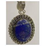 lapis lazuli & german silver necklace NWT