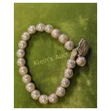 vtg beaded bracelet oriental flexible
