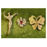 Marcel Boucher, trifari eagle &  lot of 3 brooches