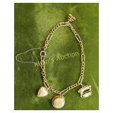 antique gold charm bracelet charms are 14K