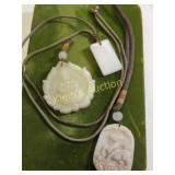 jade ? jadeite? lot of 3 carved pendants