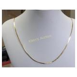 14K vintage yellow gold herringbone 20" necklace