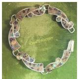 sterling panel bracelet 7"  by taxco