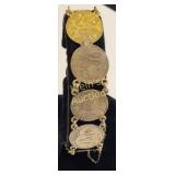 antique American gold & silver coin bracelet