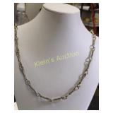 Yurman style pretzel twist necklace 30" beauty