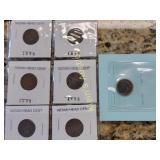 lot of 7 Indian head cent coins 1861 too!