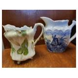 lot of 2 blue & white delft creamer & rs Germany