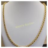 18K yellow gold rope twist 24" Necklace