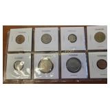 lot of 8 foreign coins boliva, india, Mexico