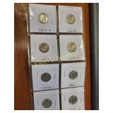 lot of 8 brilliant uncir Roosevelt dimes