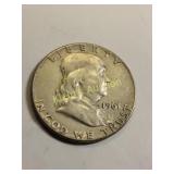 1961 silver Franklin half dollar xf us coin