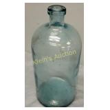 antique aqua glass apothecary bottle 10 1/2"