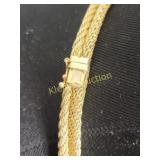 14K yellow gold 14mm mesh necklace 16" beauty!