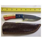 fixed blade hunting knife w/leather sheath