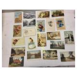 lot of 21 antique & vintage postcards