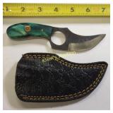 hand made fixed blade skinner knife w/leather sha