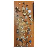 large lot asst vtg single orphan costume earrings