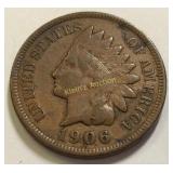 high grade 1906 Indian head cent penny vf+