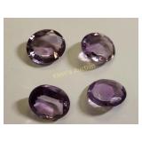 4 larger amethyst gemstones oval cut 25 carats