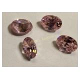 4 pink oval cz
