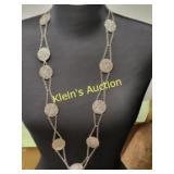 vtg marcasite necklace sphere station 32"