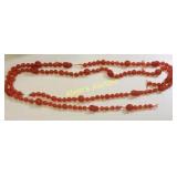 vintage persimmon red /orange agate necklace