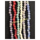 gemstone necklaces lot of 6 red coral , purple