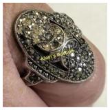 vintage sterling and marcasite ring