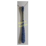 sterling chain w/iced out ball bat sapphires crys