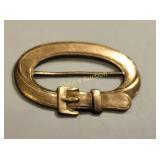gold filled antique scarf clip buckle design