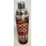 vtg MCM cocktail shaker ruby cut glass