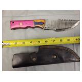 custom fixed blade hunting knife w/ sheath