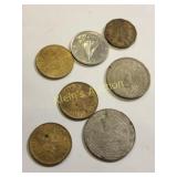 foreign coin lot 1942 & up 7 coins